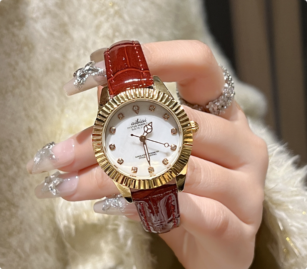 Elegant Women's Crystal Watch with Leather or Stainless Steel Strap – Timeless Luxury Timepiece 7