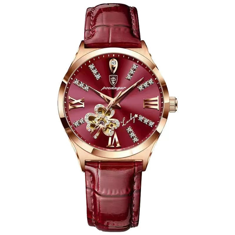 Elegant Women's Watch with Moonphase Dial and Leather Strap – Water Resistant Quartz Ladies Watch 4