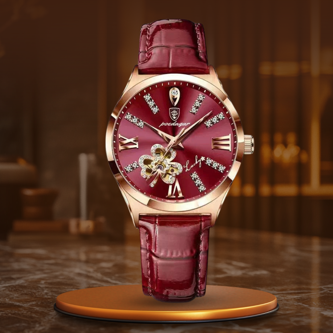 Elegant Women's Watch with Moonphase Dial and Leather Strap – Water Resistant Quartz Ladies Watch 8