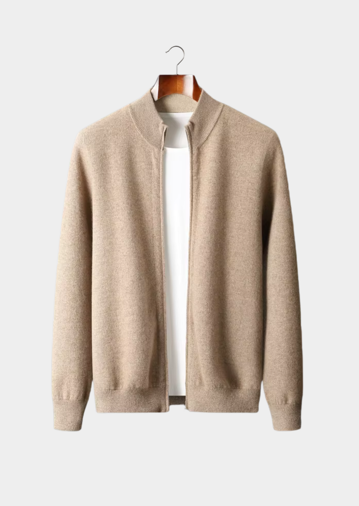 Extra-Fine Merino Wool Zip Cardigan