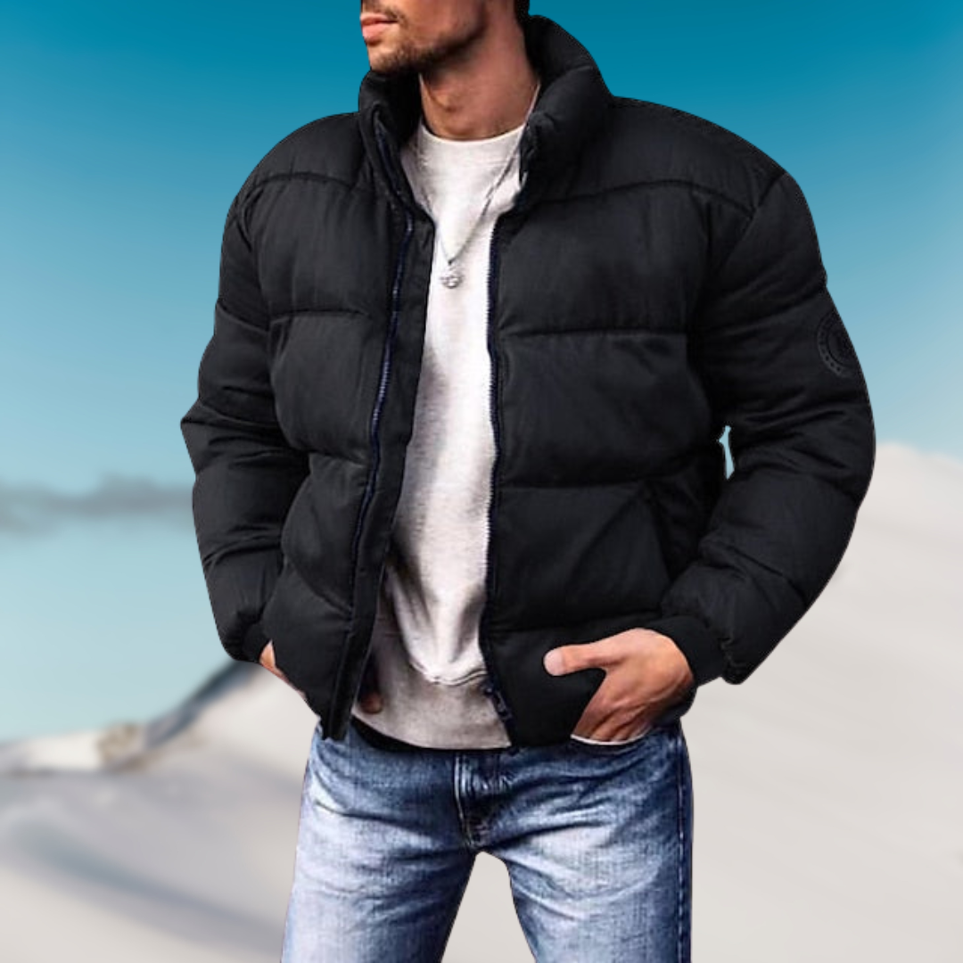 Men's Padded Winter Jacket with Zip - Warm, Stylish, and Durable Outerwear for Cold Weather Adventures