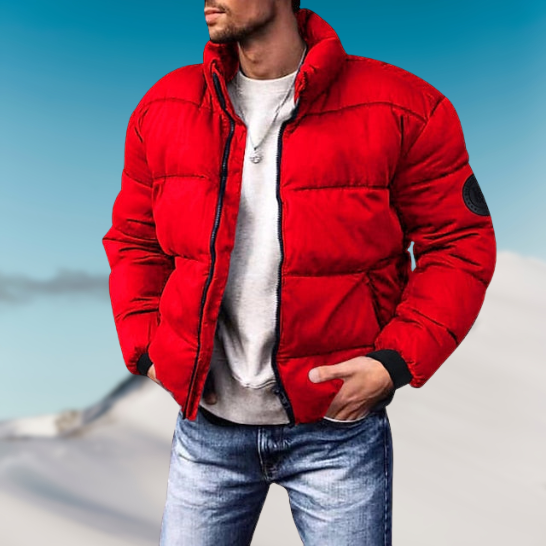Men's Padded Winter Jacket with Zip - Warm, Stylish, and Durable Outerwear for Cold Weather Adventures