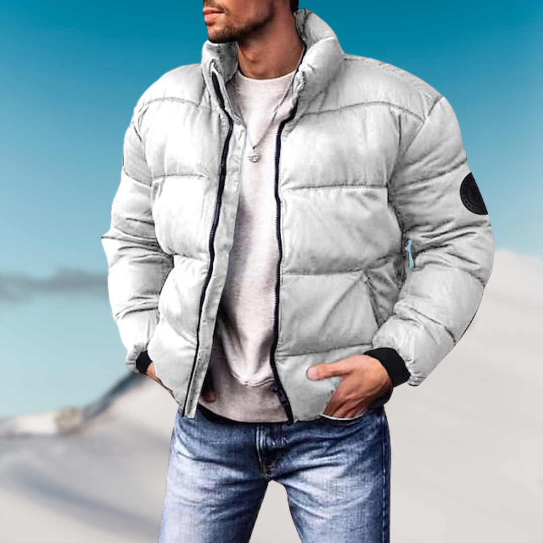 Men's Padded Winter Jacket with Zip - Warm, Stylish, and Durable Outerwear for Cold Weather Adventures