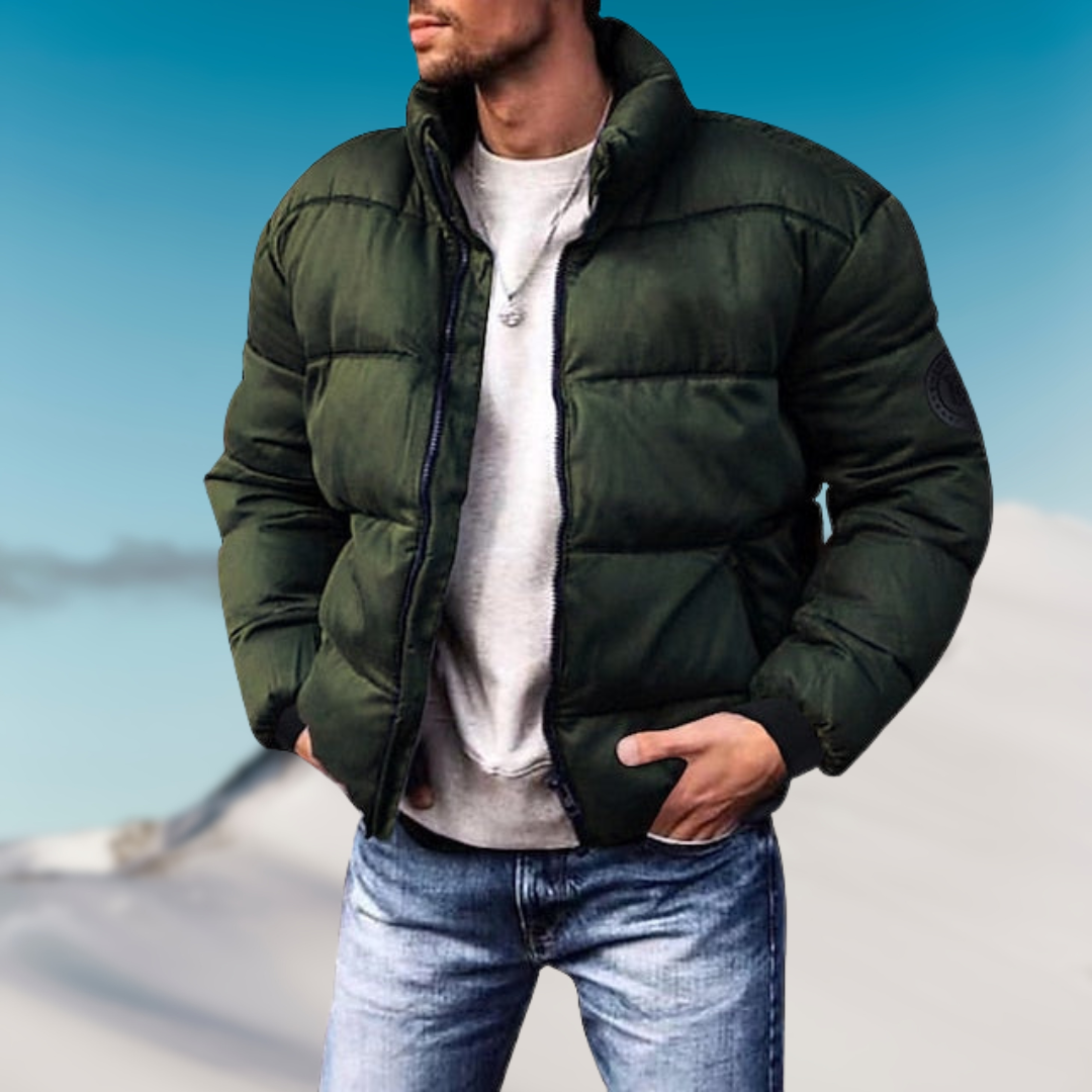 Men's Padded Winter Jacket with Zip - Warm, Stylish, and Durable Outerwear for Cold Weather Adventures