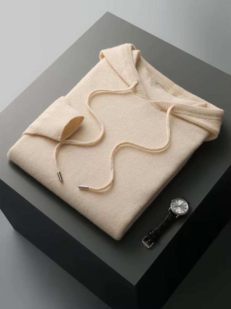 Leisure Hoodie Gray Extra-Fine Merino Wool 11