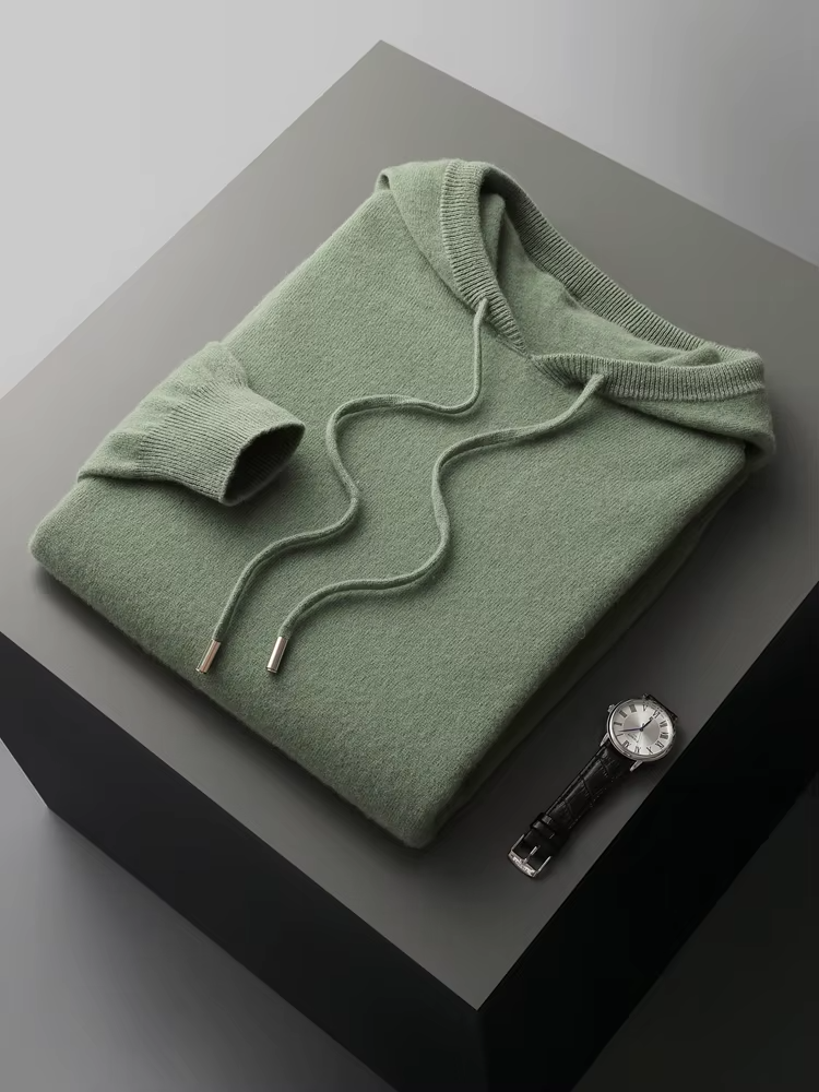 Leisure Hoodie Gray Extra-Fine Merino Wool 14