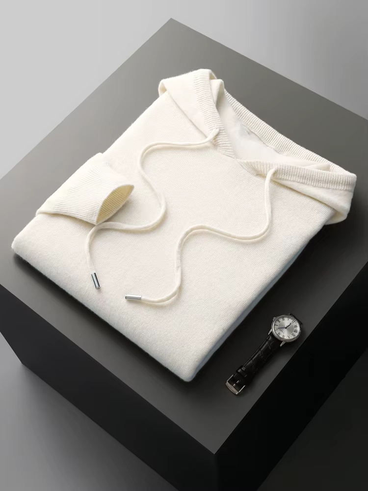 Leisure Hoodie Gray Extra-Fine Merino Wool 15