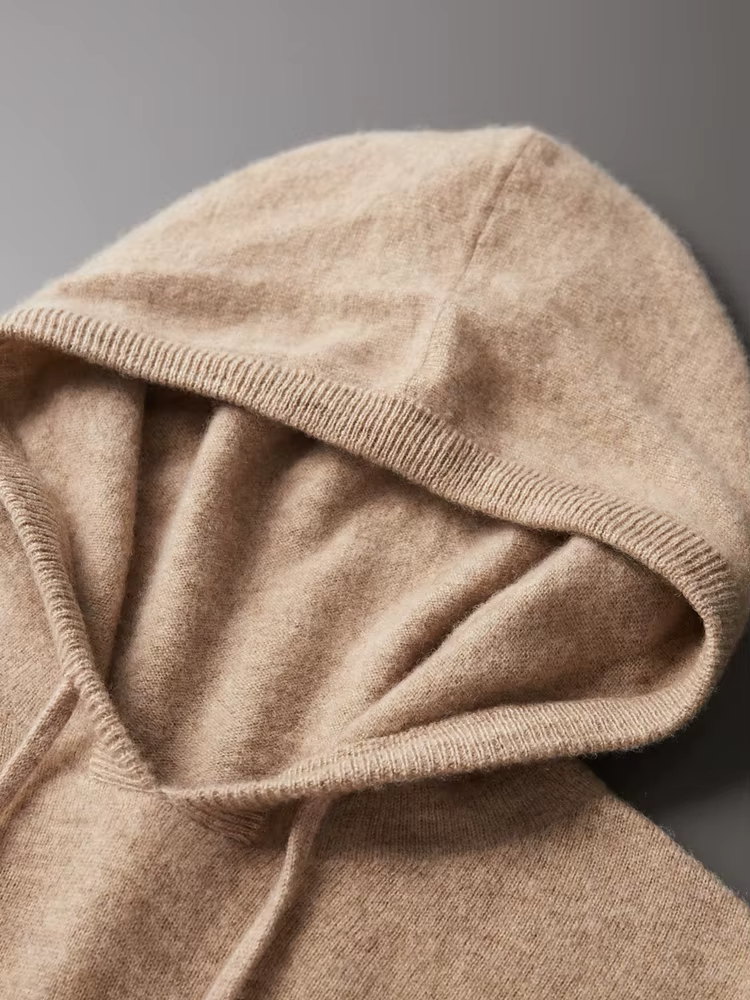 Leisure Hoodie Gray Extra-Fine Merino Wool 4