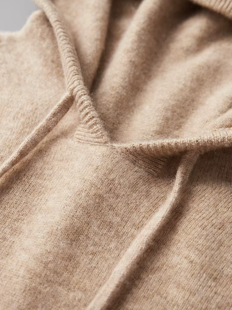 Leisure Hoodie Gray Extra-Fine Merino Wool 5