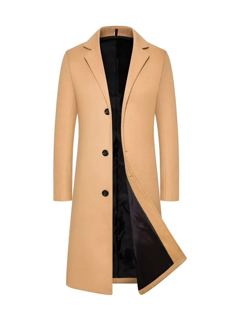 Luca – Long Winter Coat with Lapel Collar