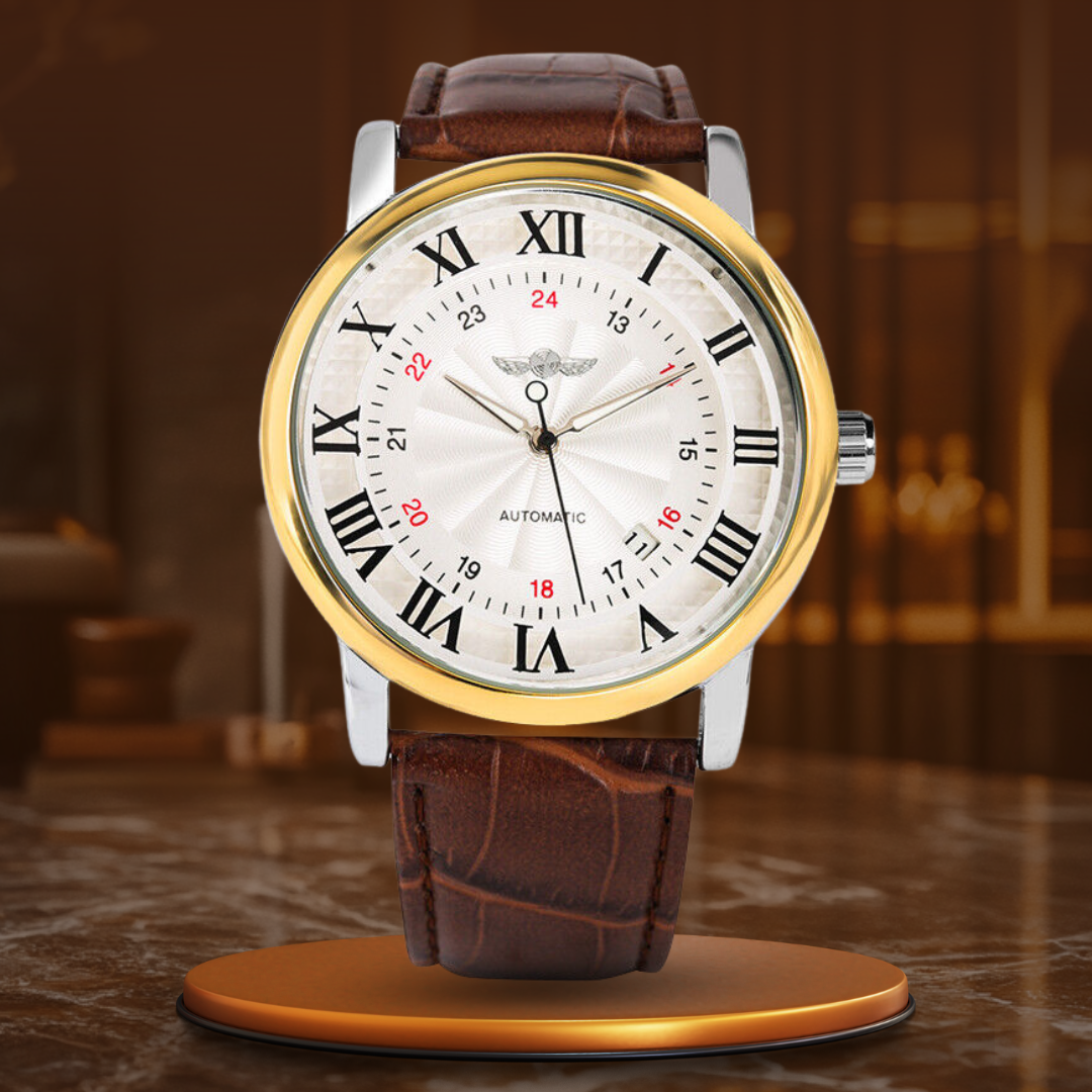Luxury Automatic Leather Watch with Calendar Function – Elegant Timepiece for Men 1