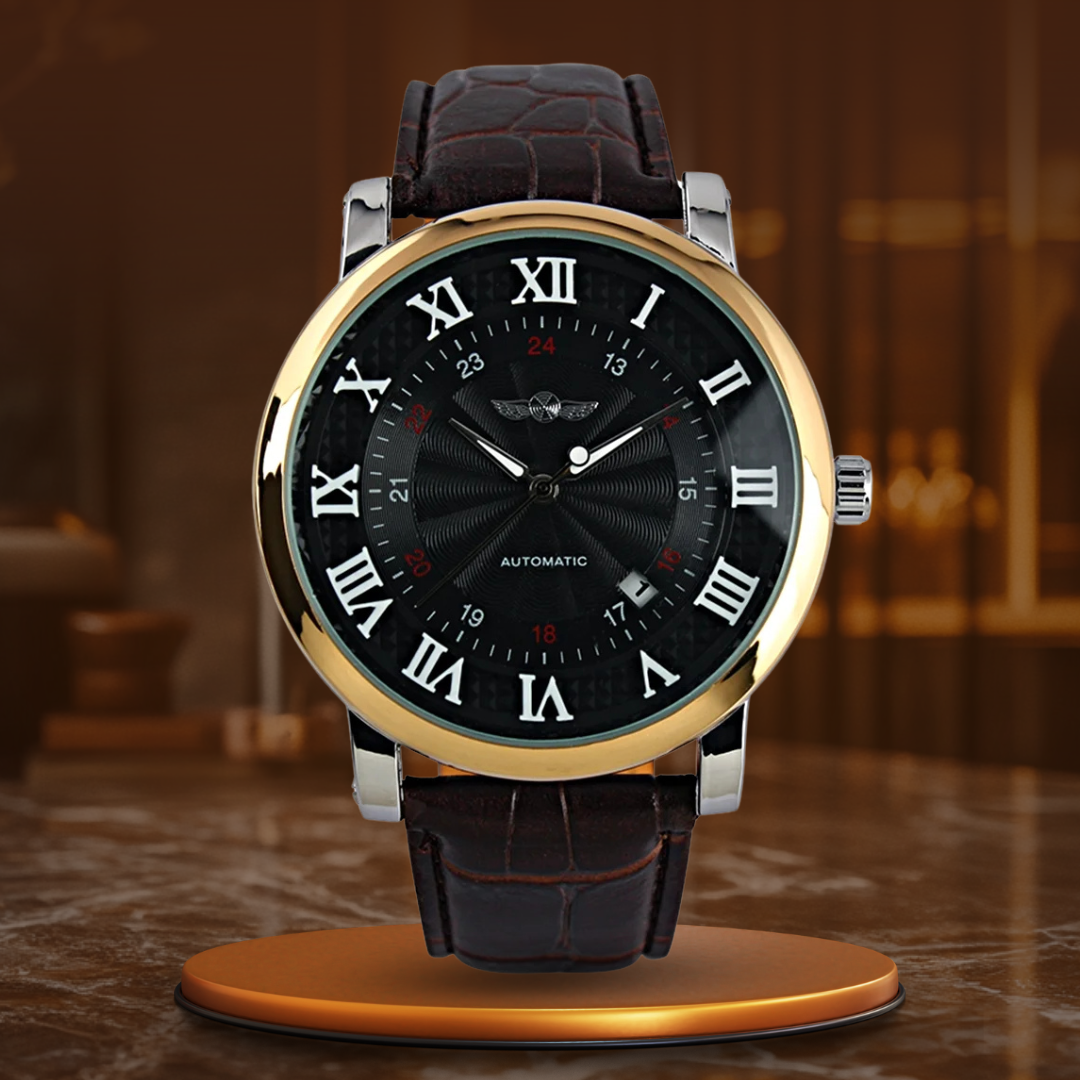 Luxury Automatic Leather Watch with Calendar Function – Elegant Timepiece for Men 10
