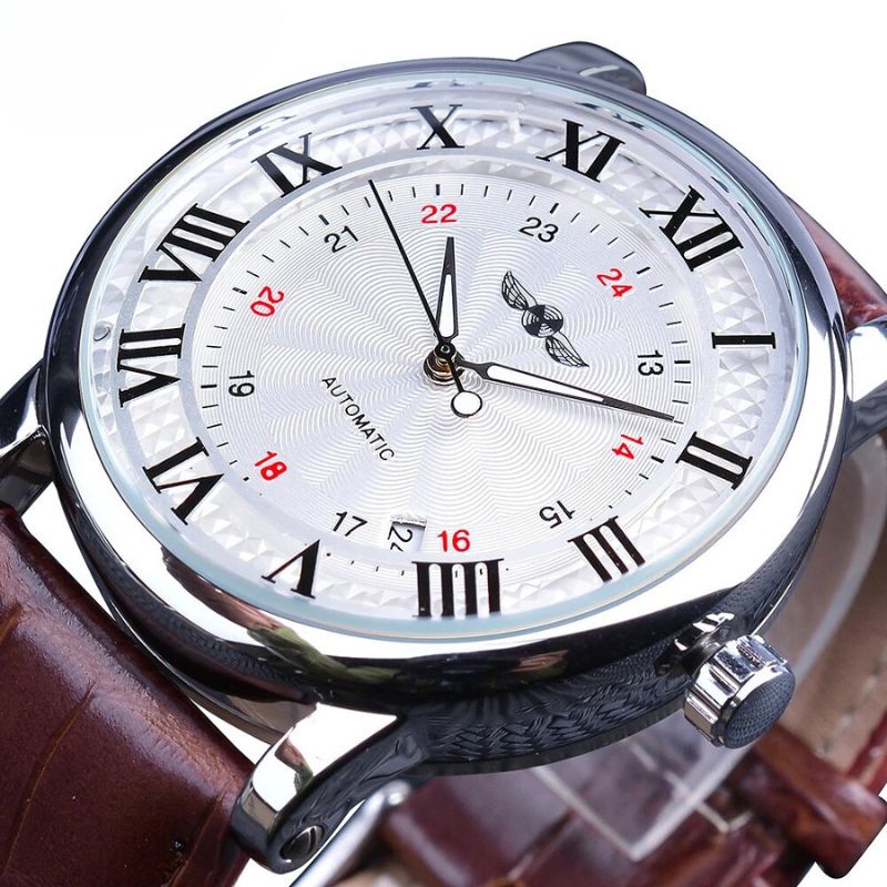 Luxury Automatic Leather Watch with Calendar Function – Elegant Timepiece for Men 8