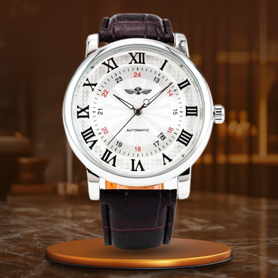 Luxury Automatic Leather Watch with Calendar Function – Elegant Timepiece for Men 9
