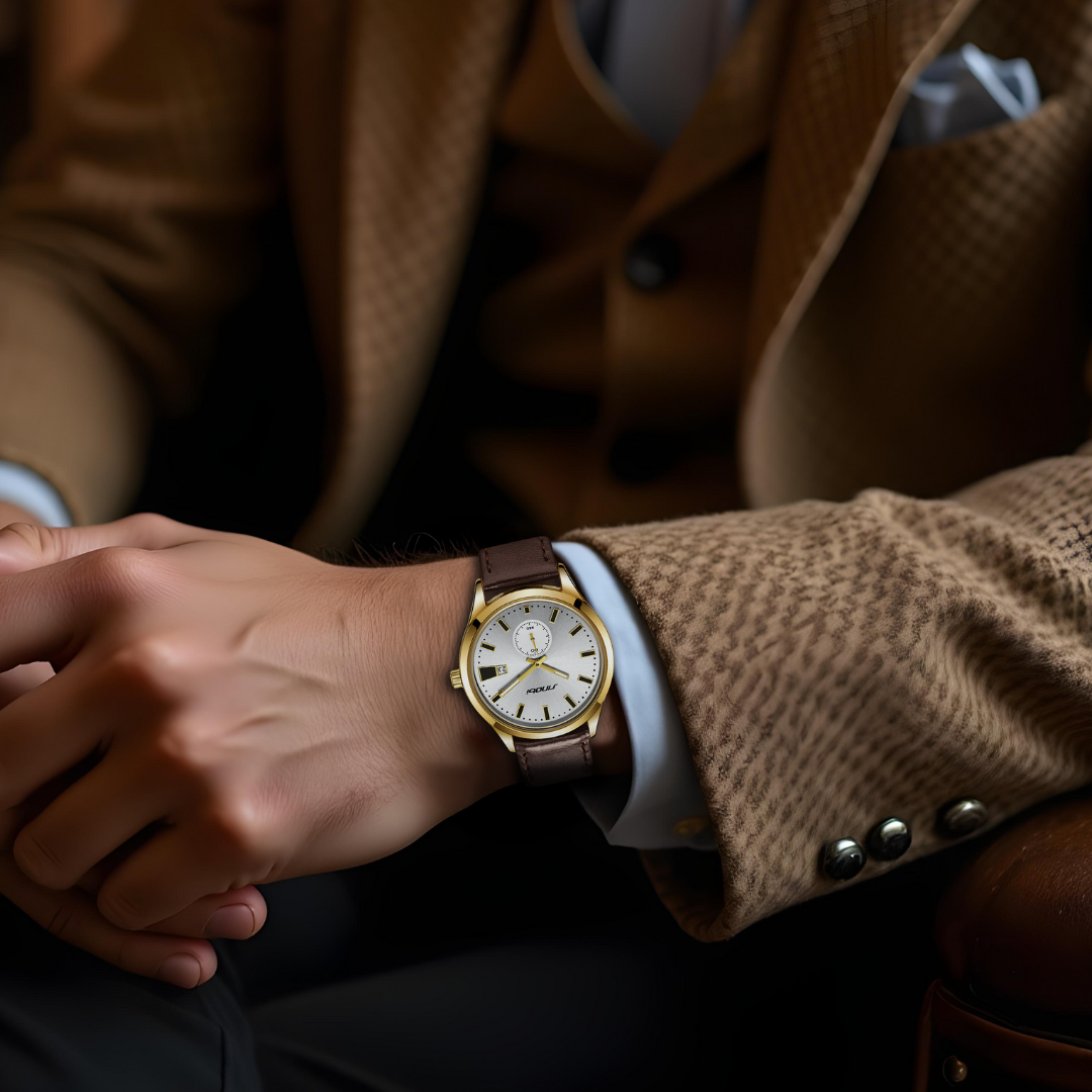 Luxury Minimalist Men's Quartz Watch with Leather Strap – Elegant Round Dial, Water-Resistant, Durable Alloy Case 3
