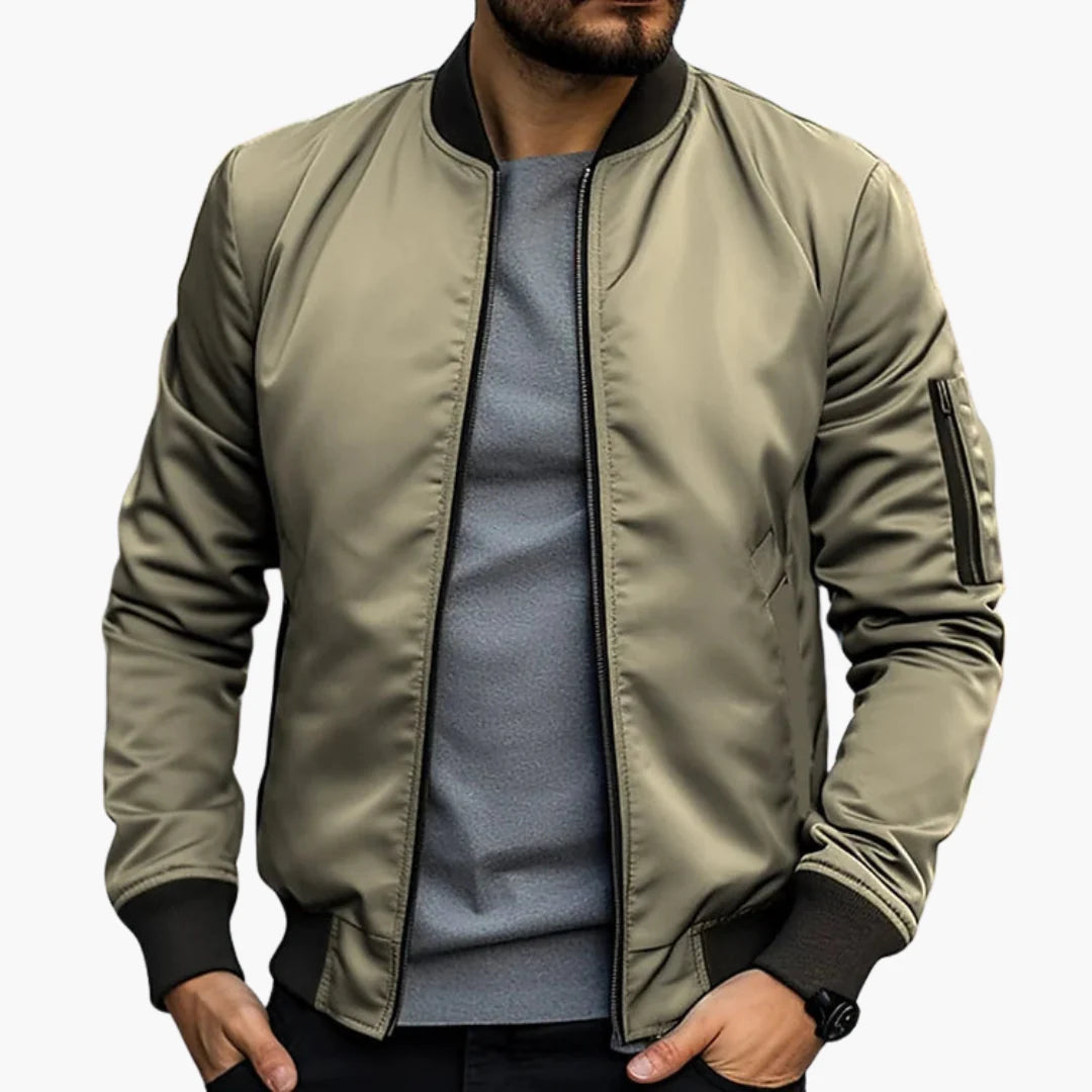 Men's Bomber Jacket Black Durable Fabric 3