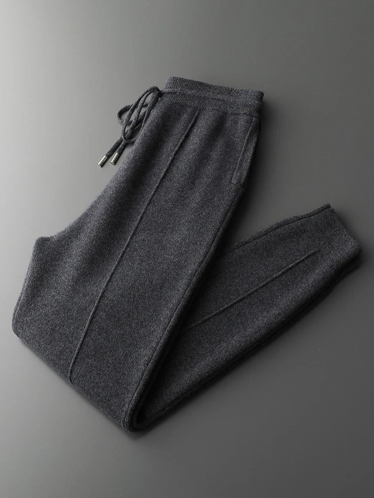 Men's Cardigan and Pants Set Grey 100% Merino Wool 4