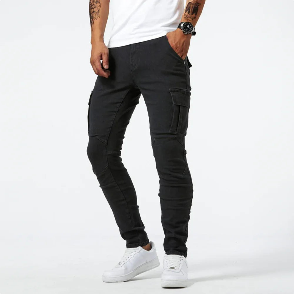 Men's Cargo Pants Black Denim