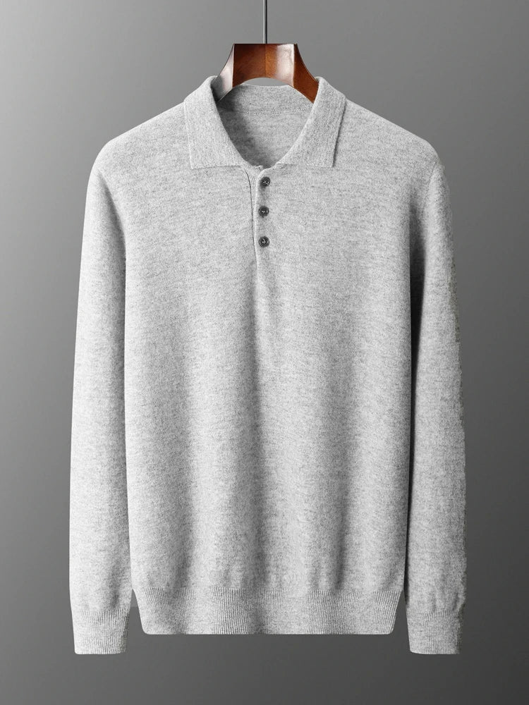 Men's Cashmere Sweater Grey 100% Merino Wool 0