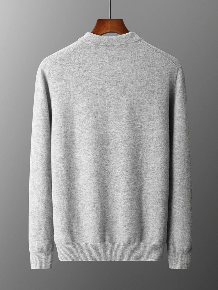 Men's Cashmere Sweater Grey 100% Merino Wool 1