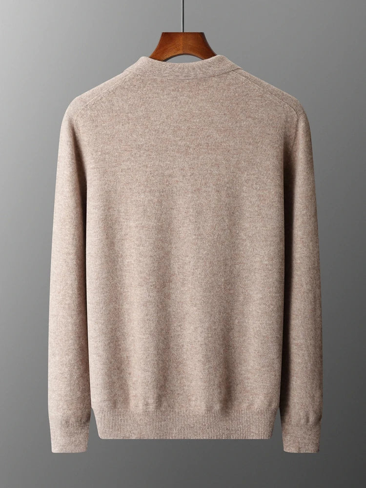 Men's Cashmere Sweater Grey 100% Merino Wool 3