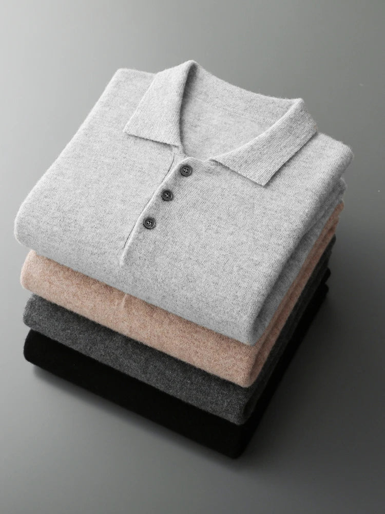 Men's Cashmere Sweater Grey 100% Merino Wool 4