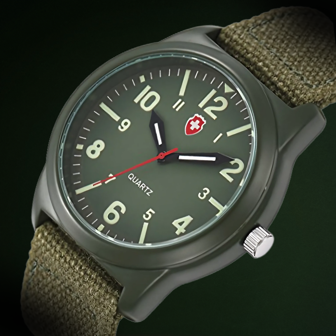 Men's Casual Sports Watch Black Canvas