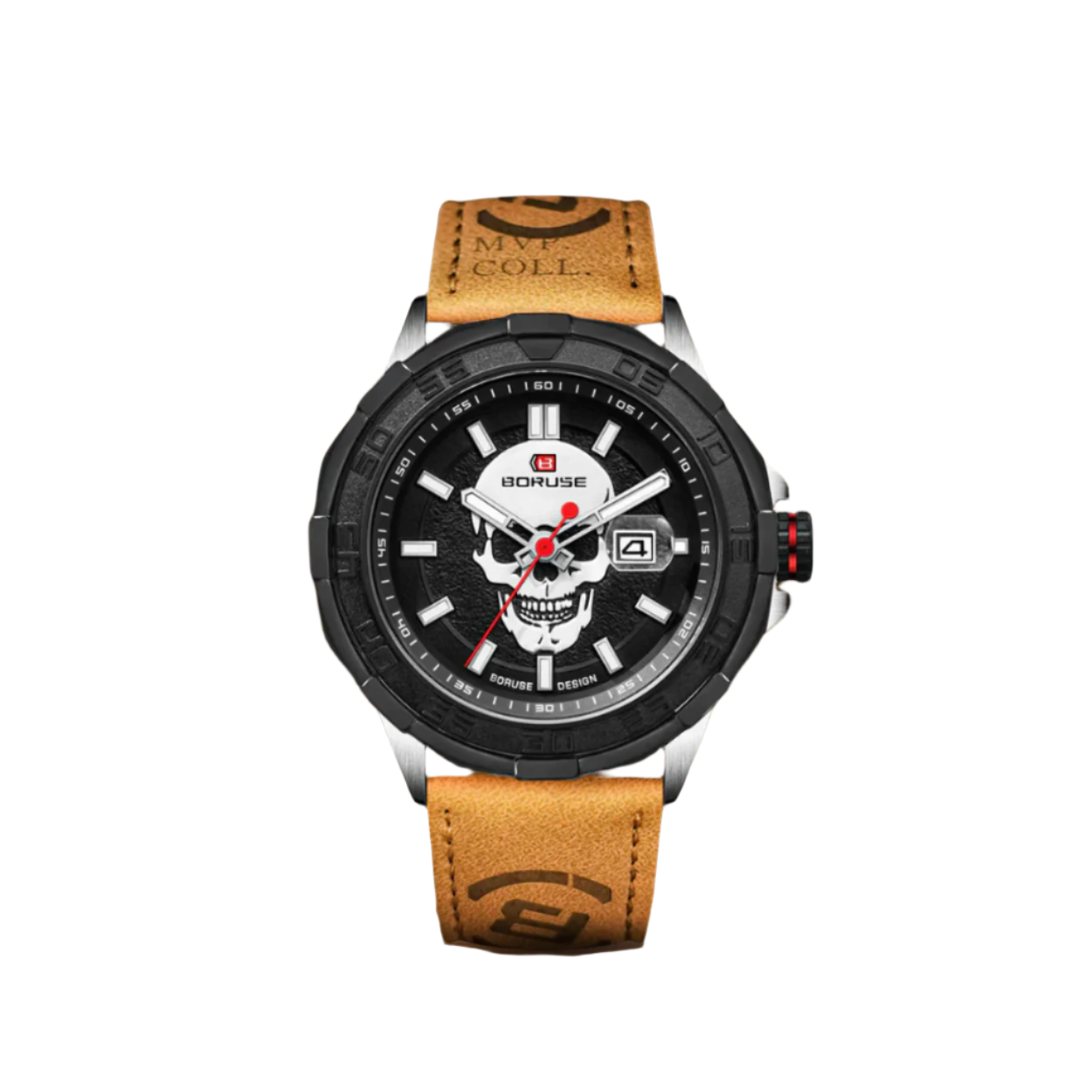 Men's Chronograph Watch Black Stainless Steel 46mm