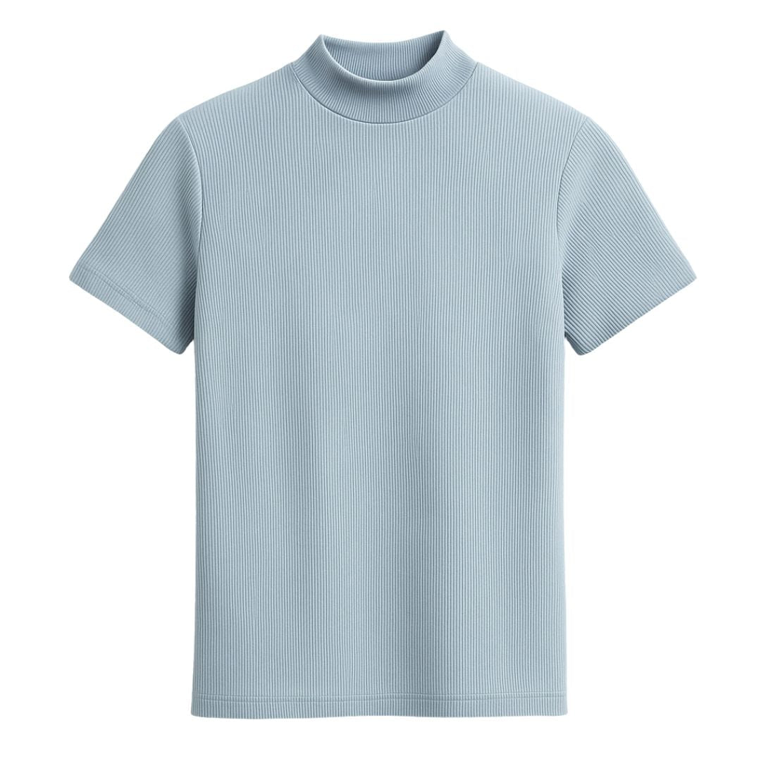 Men's Dress Shirt Blue Breathable Fabric