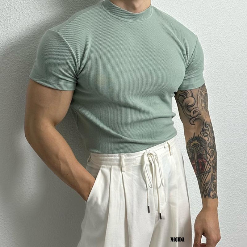 Men's Dress Shirt Blue Breathable Fabric