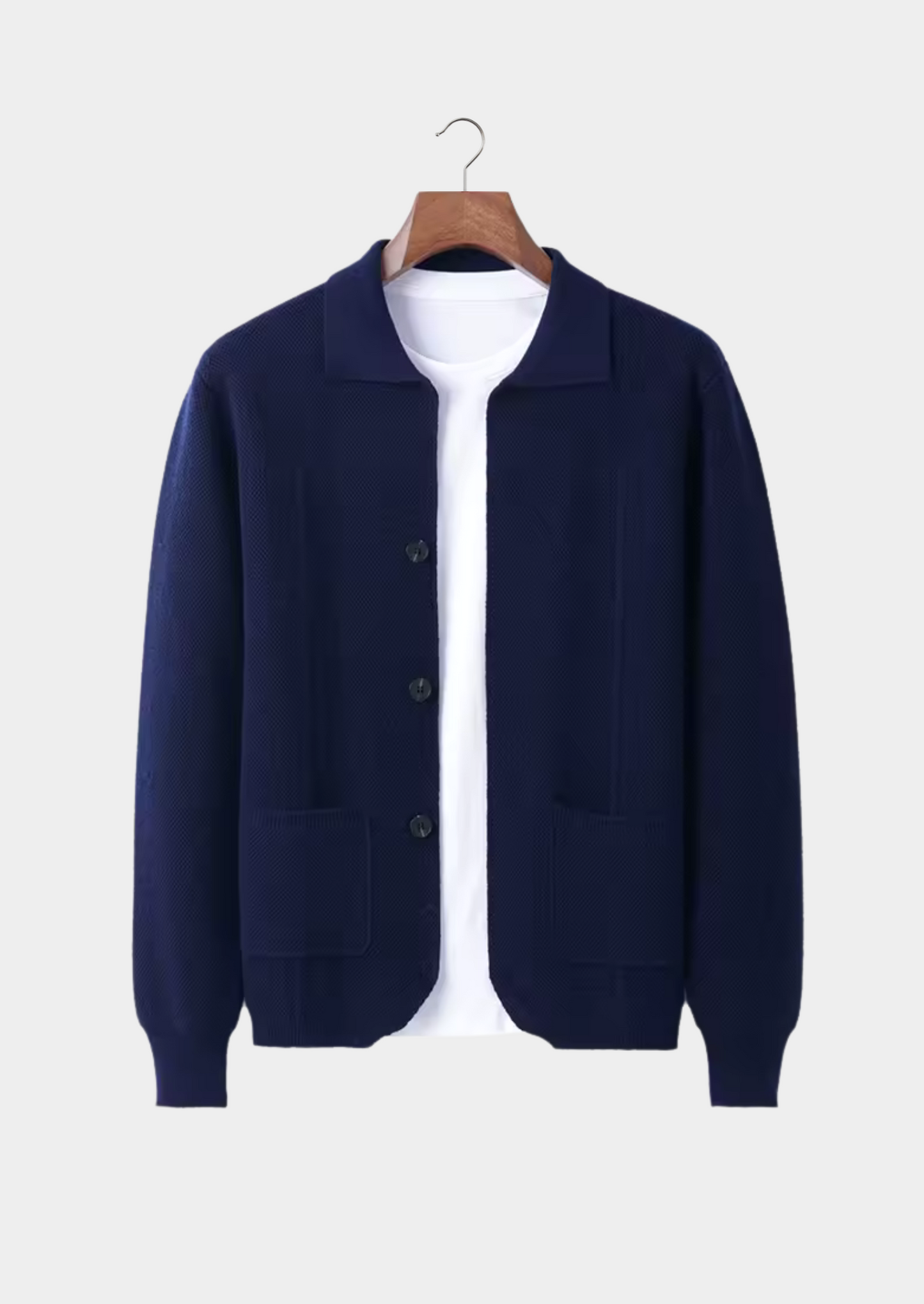 Men's Grey Wool Overshirt Extra-Fine Merino 8