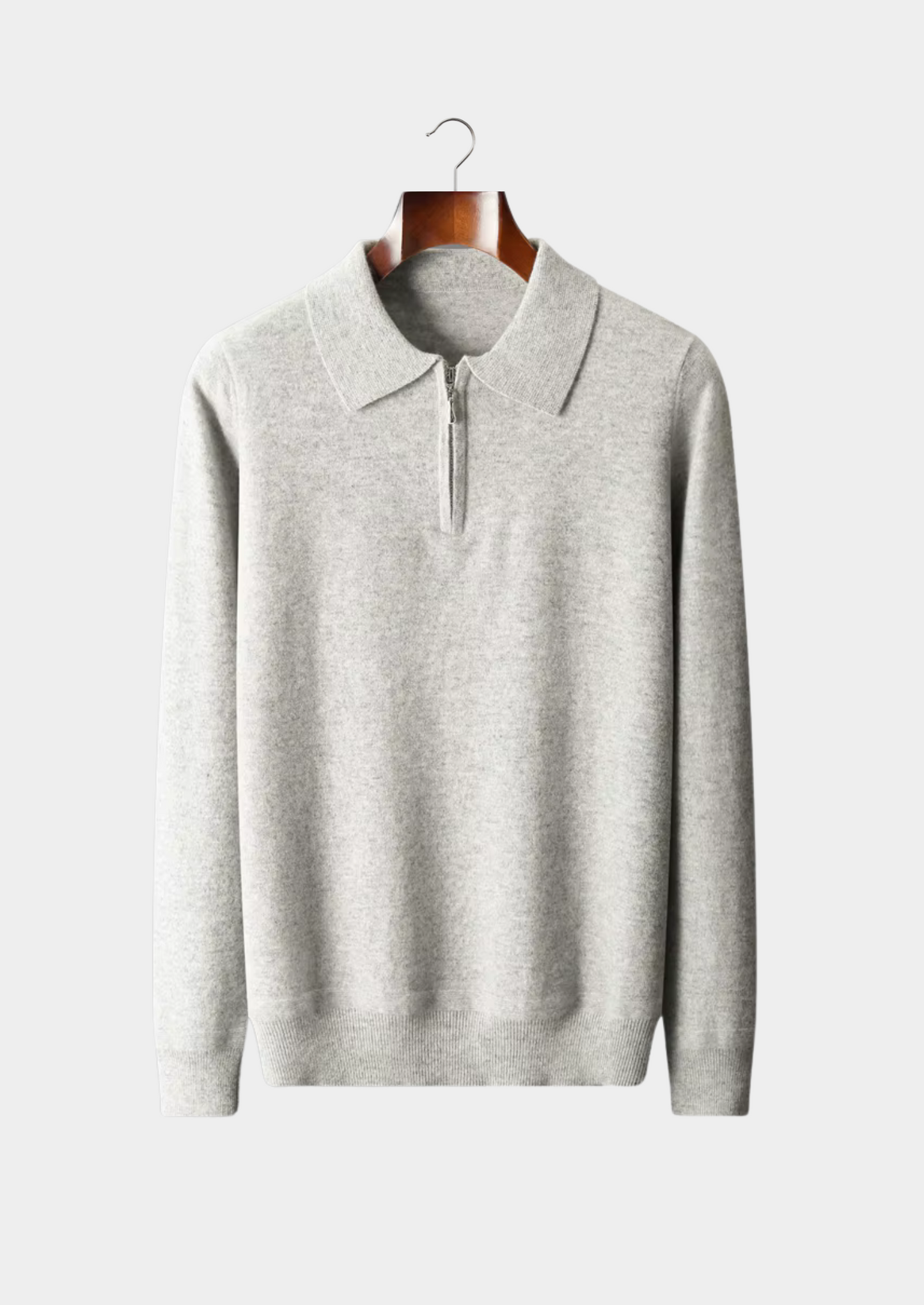 Men's Half Zip Polo Shirt Extra-Fine Merino Wool 1