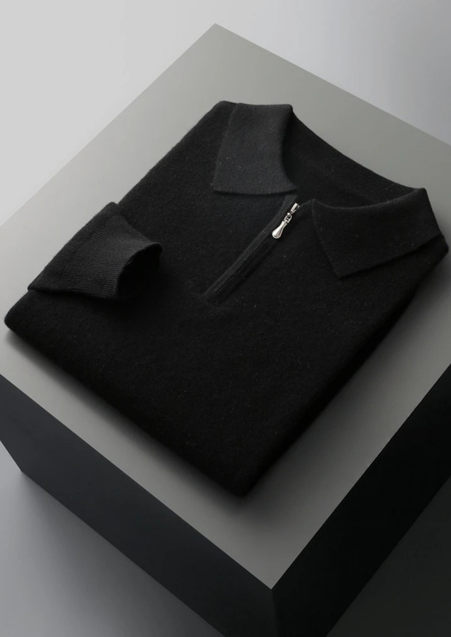 Men's Half Zip Polo Shirt Extra-Fine Merino Wool 11
