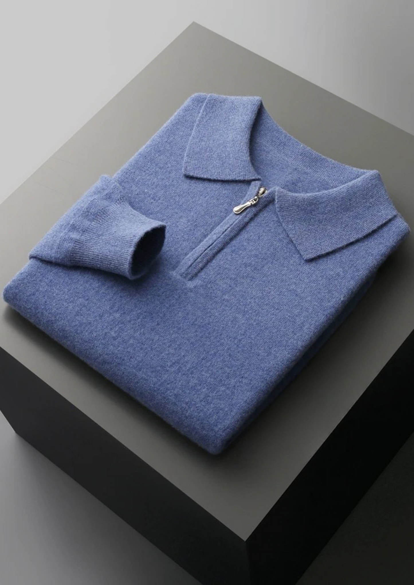 Men's Half Zip Polo Shirt Extra-Fine Merino Wool 5