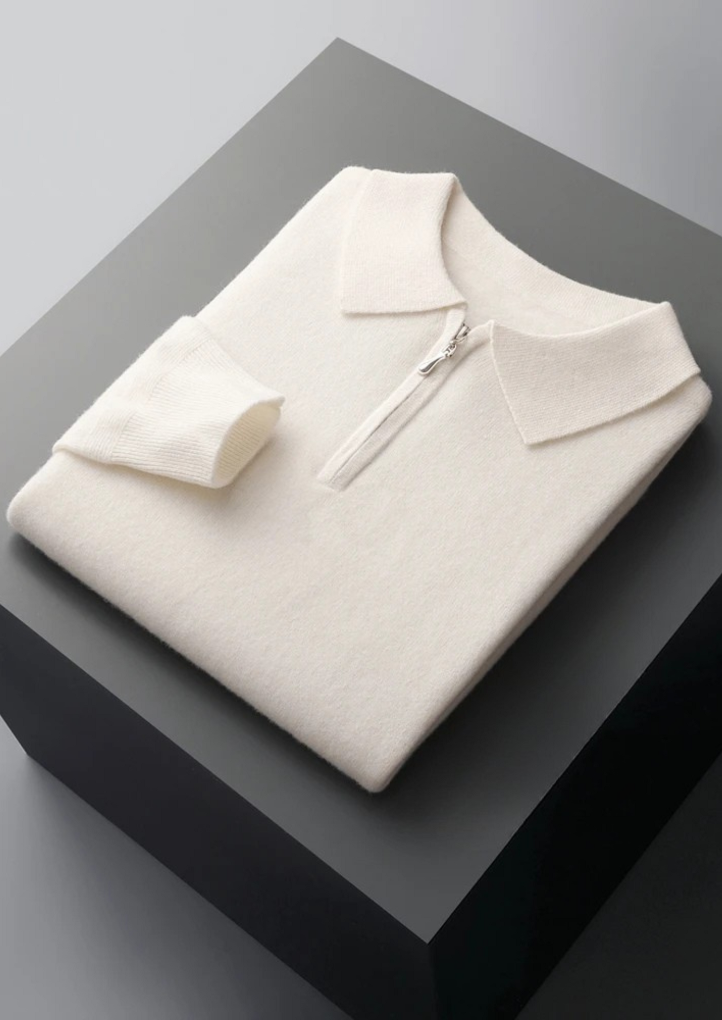 Men's Half Zip Polo Shirt Extra-Fine Merino Wool 9