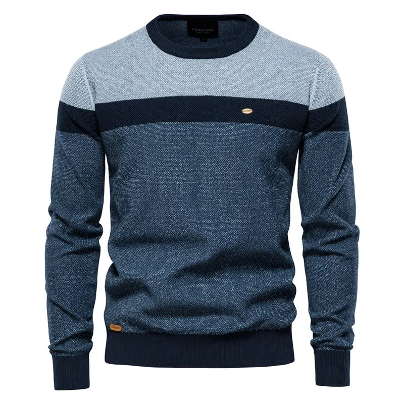 Men's Half Zip Sweater Grey Cotton Blend 0