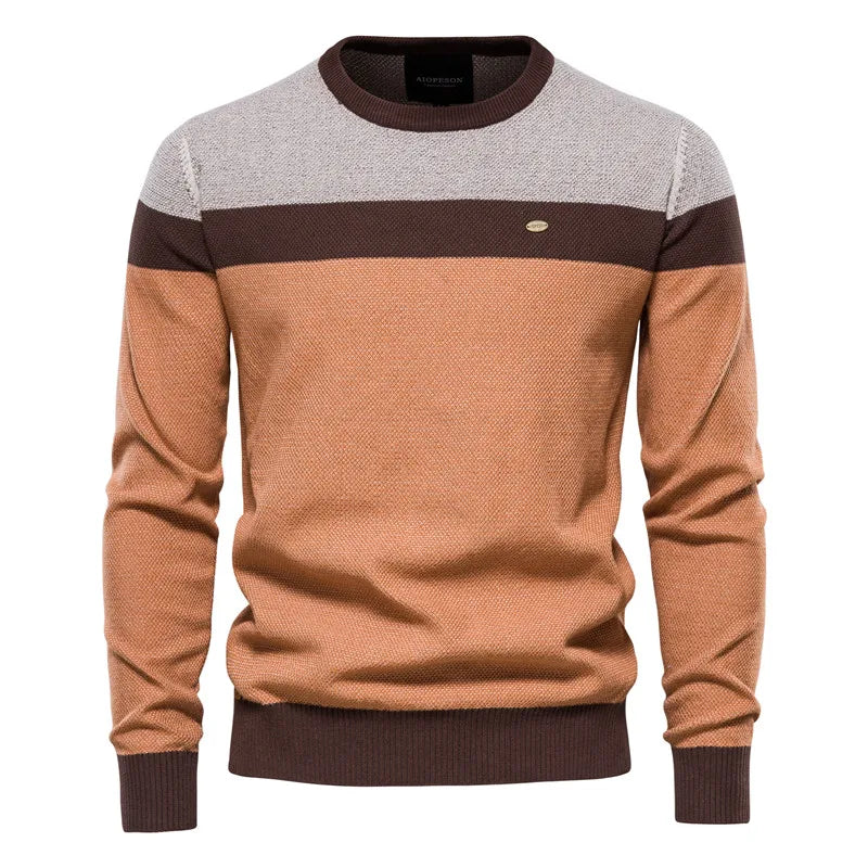 Men's Half Zip Sweater Grey Cotton Blend 1