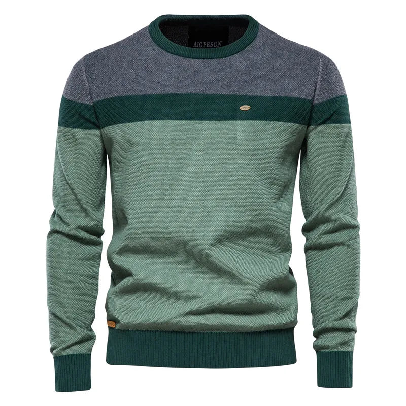 Men's Half Zip Sweater Grey Cotton Blend 2