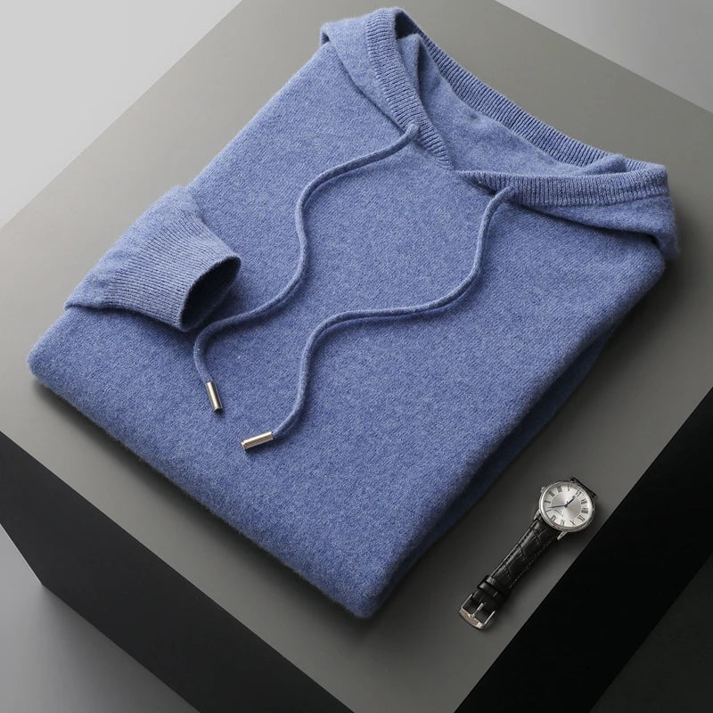 Men's Hoodie Grey Merino Wool