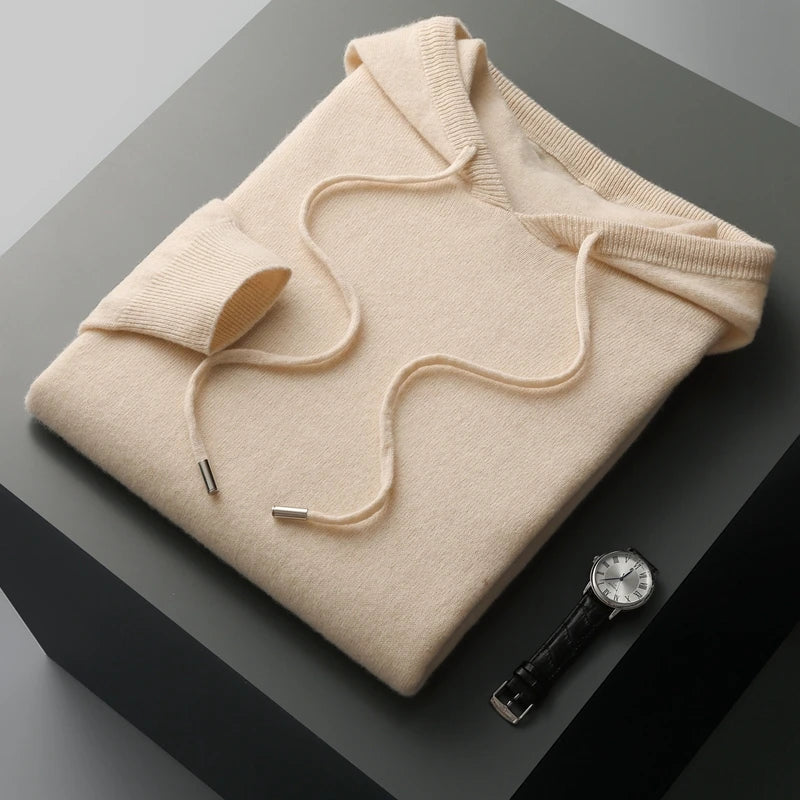 Men's Hoodie Grey Merino Wool