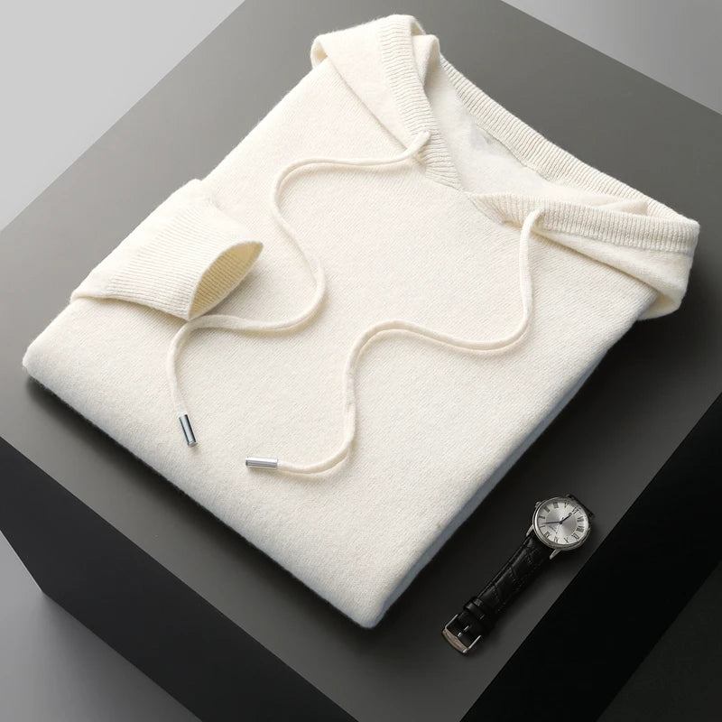 Men's Hoodie Grey Merino Wool