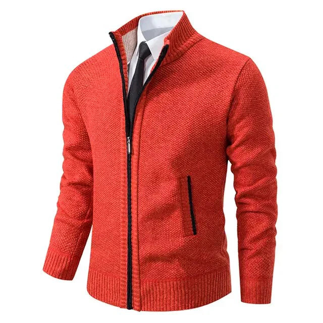 Men's Jacket Black Premium Fabric Zip-Up 1