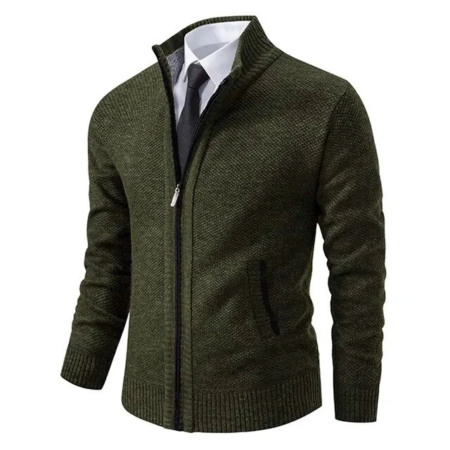 Men's Jacket Black Premium Fabric Zip-Up 4