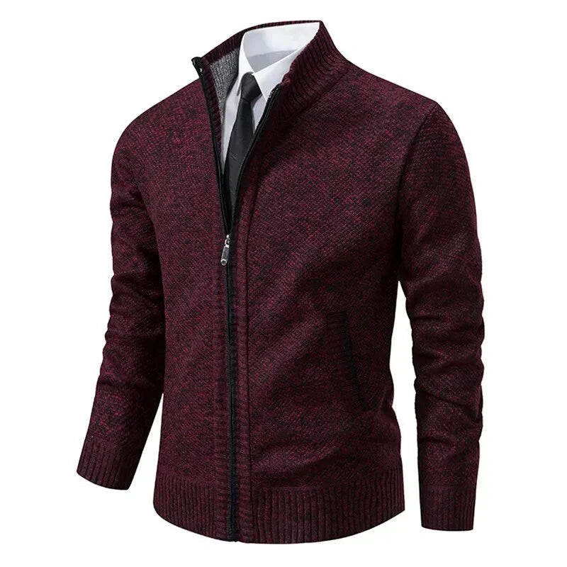 Men's Jacket Black Premium Fabric Zip-Up 5