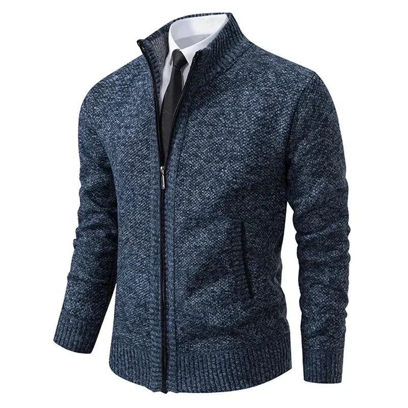 Men's Jacket Black Premium Fabric Zip-Up 6