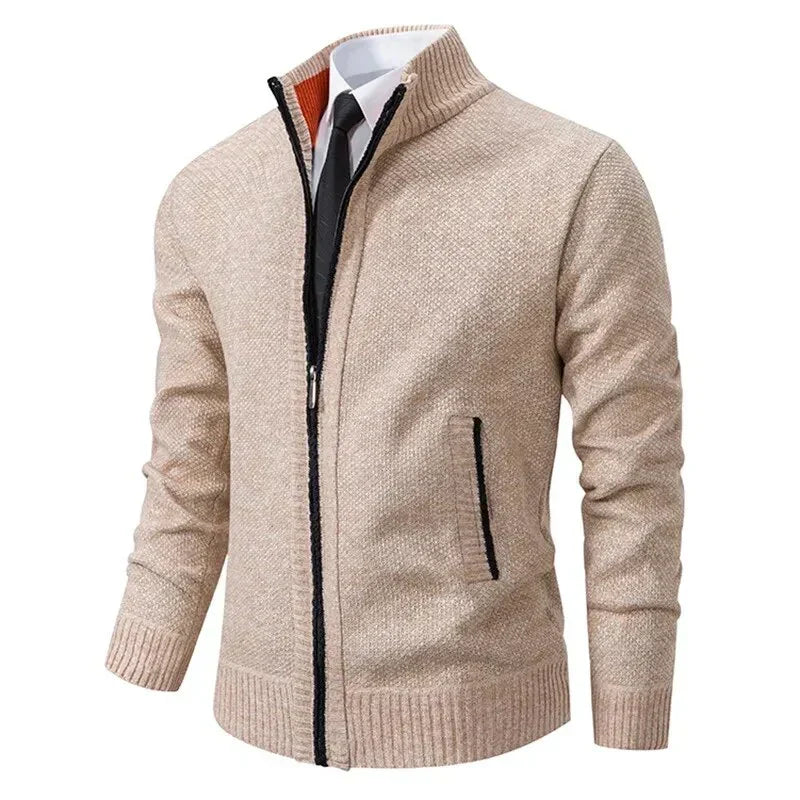 Men's Jacket Black Premium Fabric Zip-Up 7