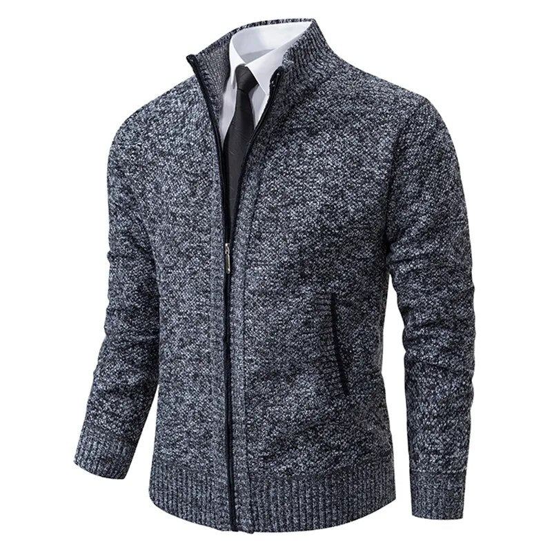 Men's Jacket Black Premium Fabric Zip-Up 8