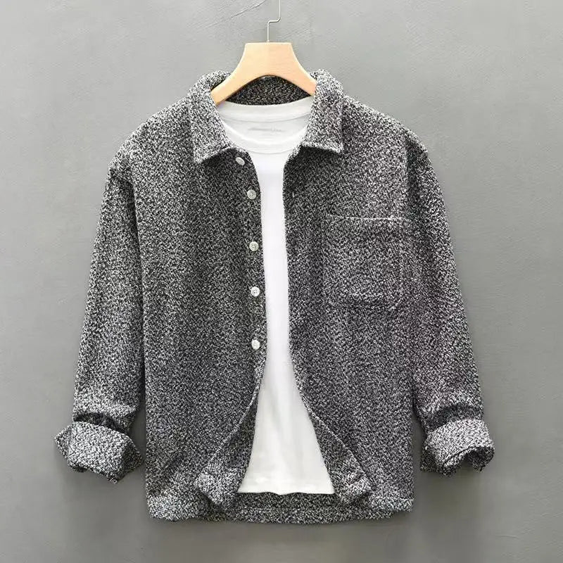 Men's Jacket Gray Cashmere Blend Relaxed Fit