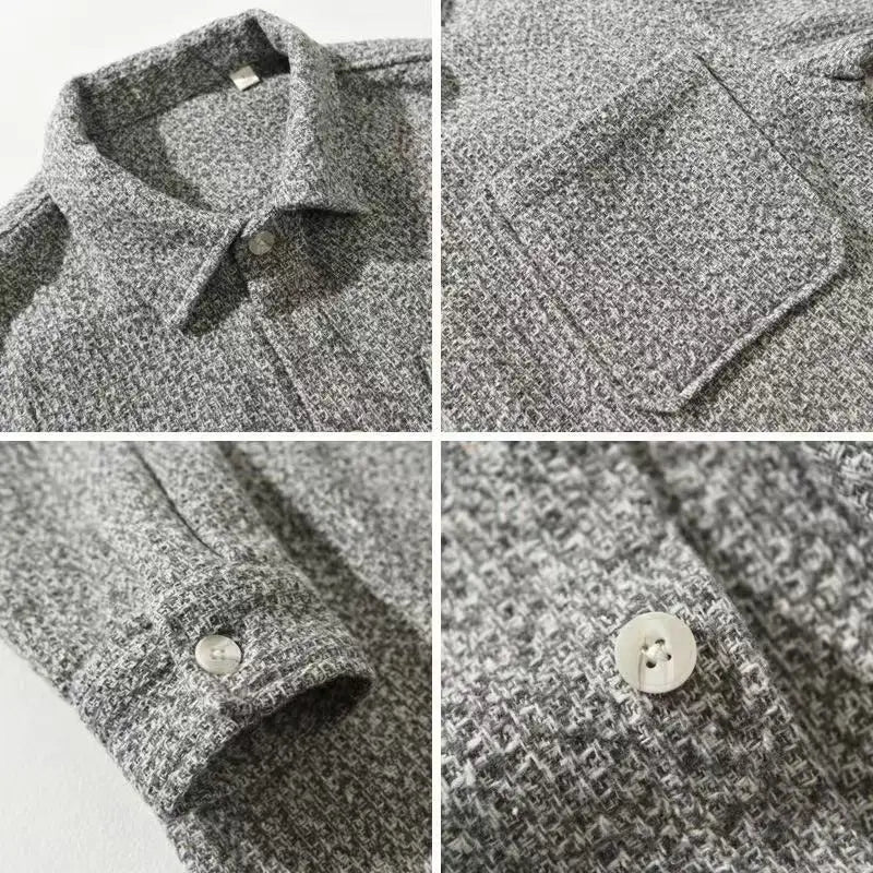 Men's Jacket Gray Cashmere Blend Relaxed Fit