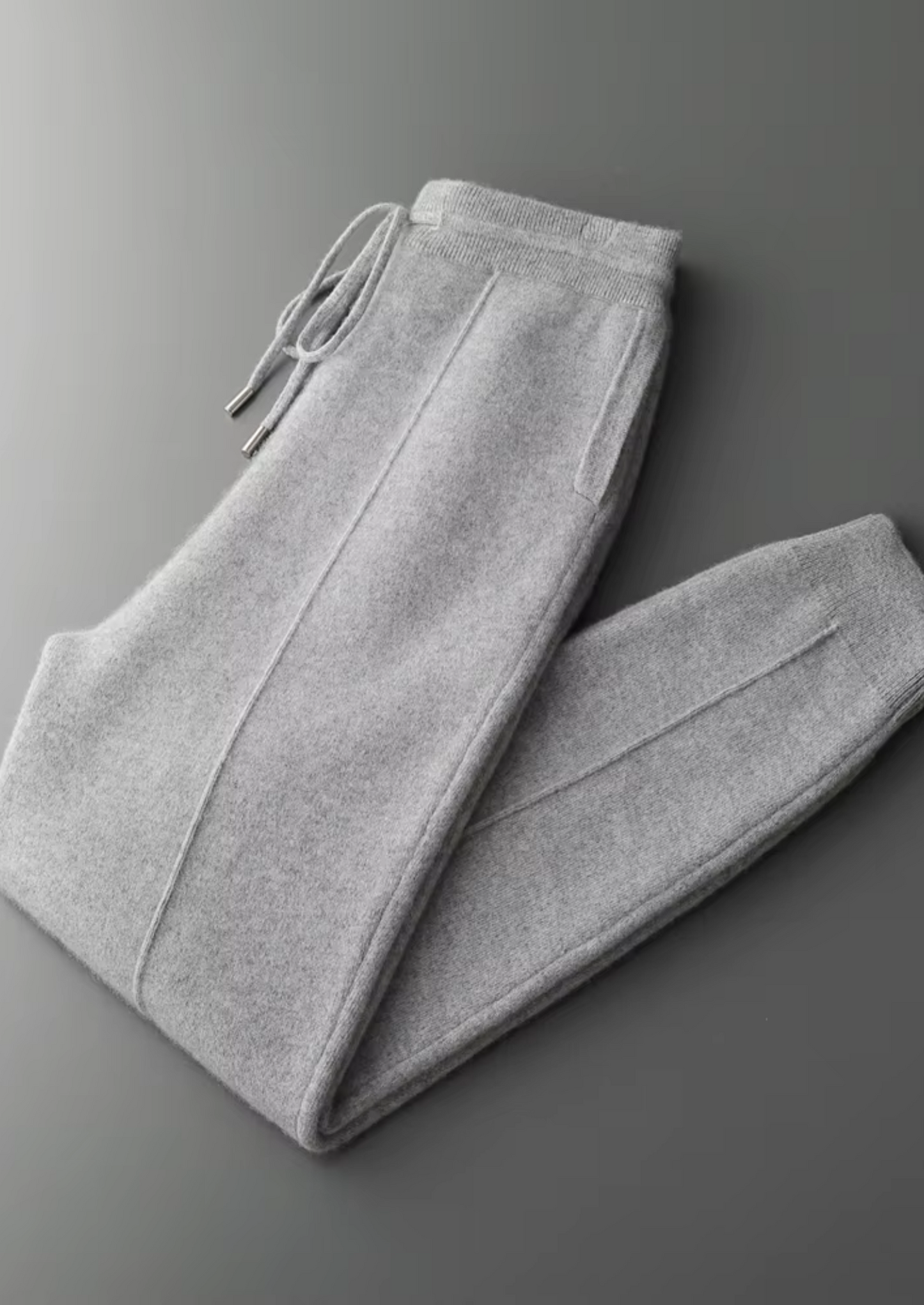 Men's Joggers Grey Extra-Fine Merino Wool Relaxed Fit 11